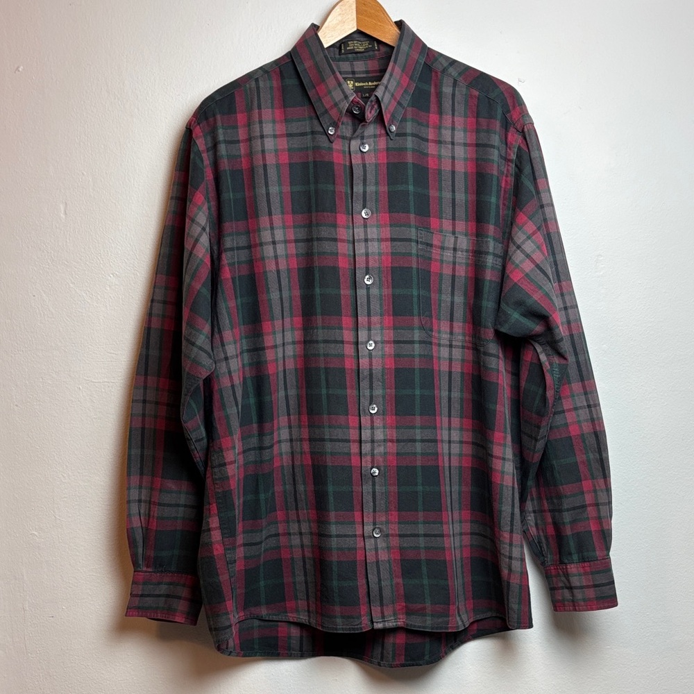 Kinloch Anderson Scotland‎ Men’s Tartan Plaid Flannel Shirt Cotton Wool Large